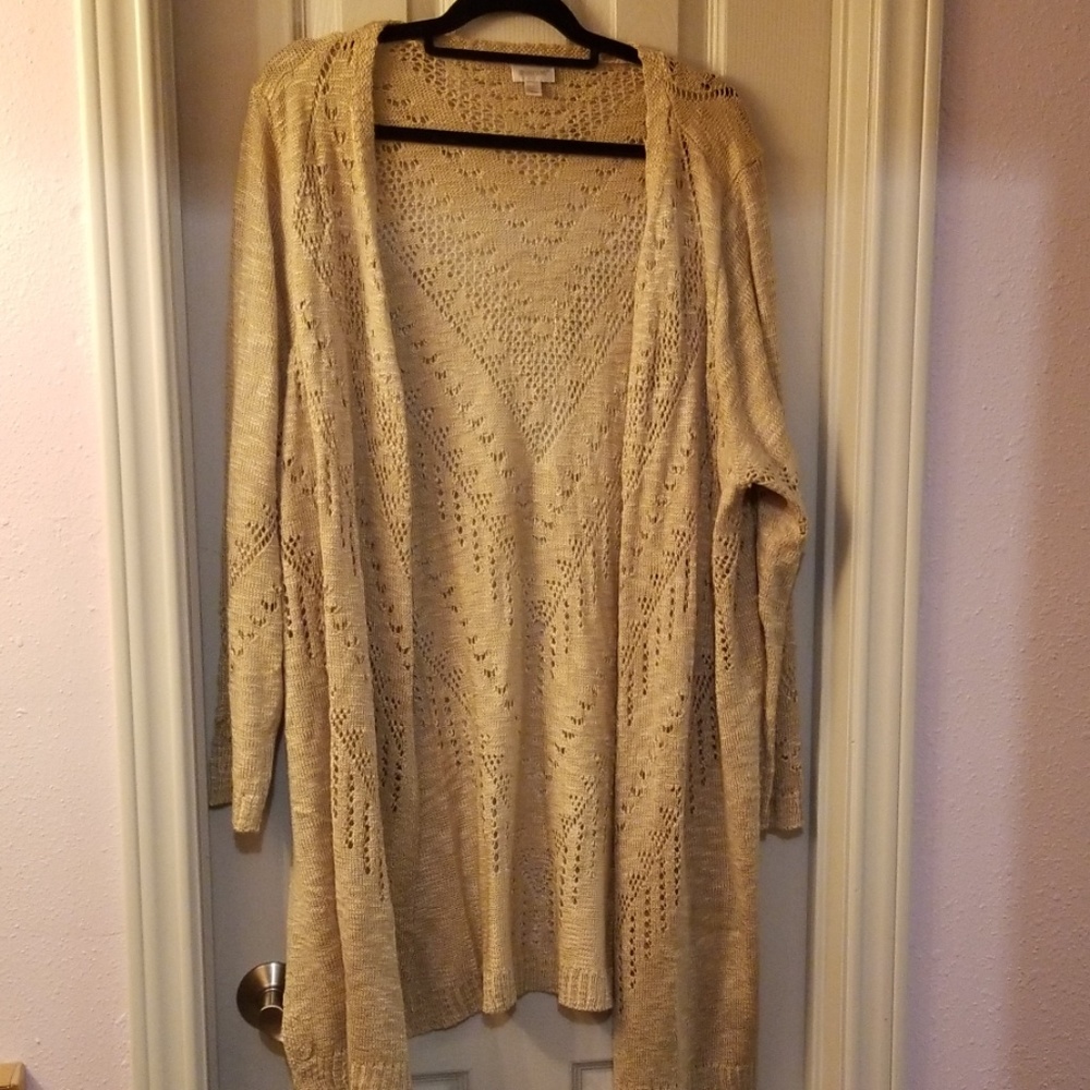 Avenue gold duster sweater